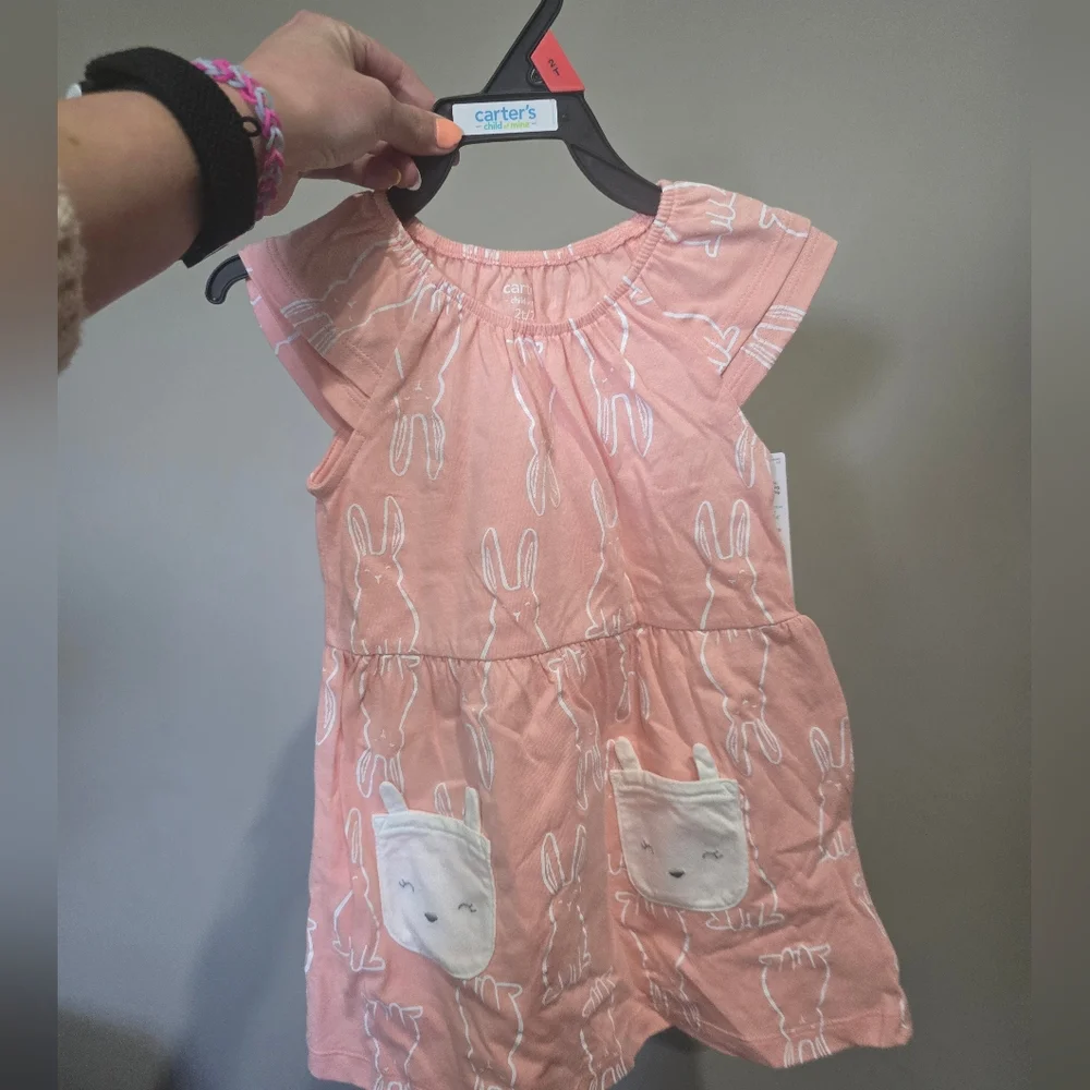 Carters Easter Bunny Dress With Pockets New With Tags - Picture 1 of 2